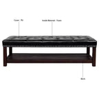 Panca ottomana Okak Modern a 2 livelli con design a rivetto e ripiano aperto, ottomana imbottita con contenitore per camera da letto, ingresso