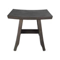 HomeRoots 18 Antiqued Gray Teak Rectangular Shower Bench