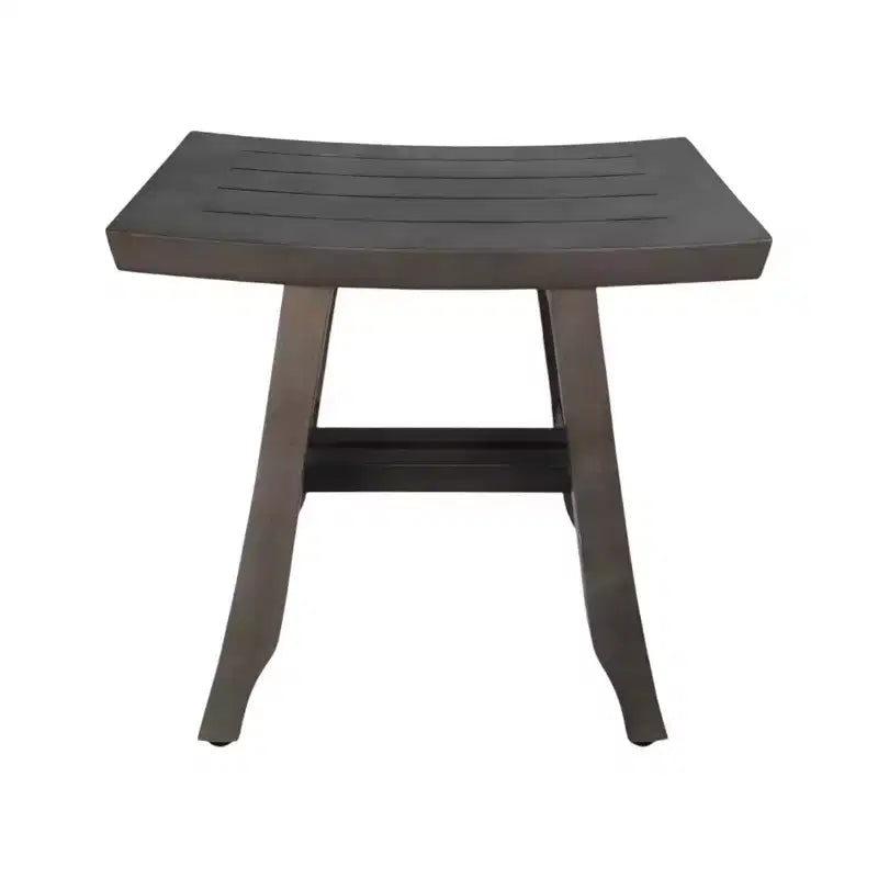 HomeRoots 18 Antiqued Gray Teak Rectangular Shower Bench