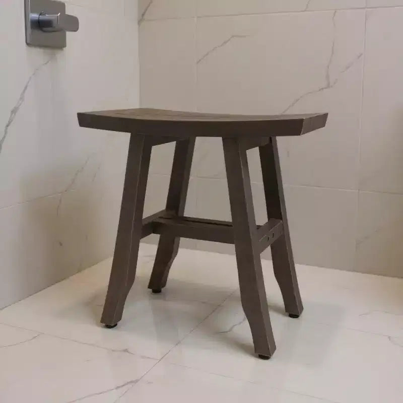 HomeRoots Panchina da doccia rettangolare in teak anticato grigio 18