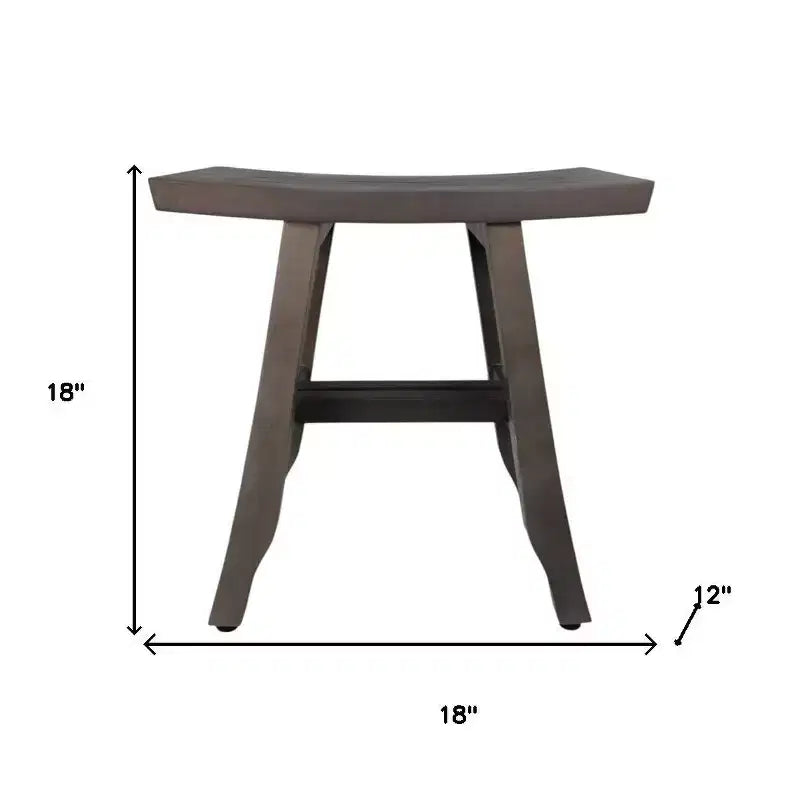 HomeRoots Panchina da doccia rettangolare in teak anticato grigio 18