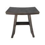HomeRoots Panchina da doccia rettangolare in teak anticato grigio 18