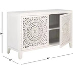 Mobile TV Raelie a 2 ripiani e 2 ante - MED5301 - Bianco Lavato - Safavieh