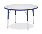 Jonti-Craft Berries tavolo rotondo (36 x 36) con bordo colorato altezza scuola primaria blu