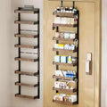 GustoWave 8-Tier Over Door Storage, Adjustable Metal Spice Rack Hanging Storage,Over The Door Hanging Basket Pantry Organizer,45x5.5x170cm