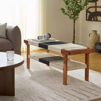 Panca Monaco con ripiano - BCH3703 - Beige Nero/Naturale - Safavieh