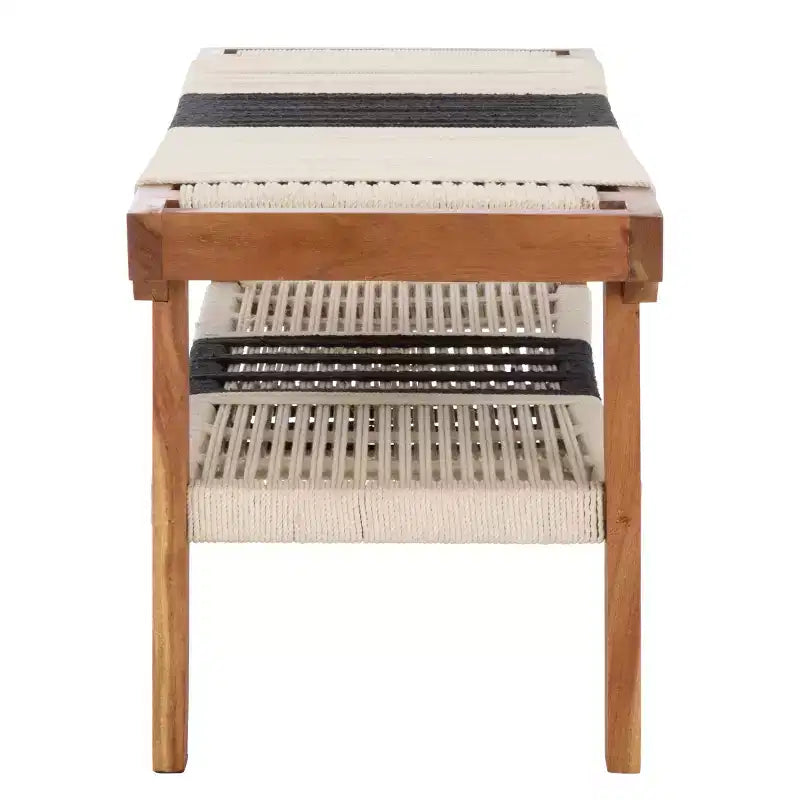 Panca Monaco con ripiano - BCH3703 - Beige Nero/Naturale - Safavieh