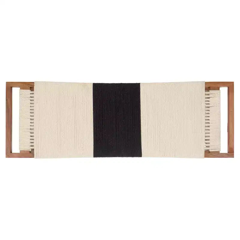 Panca Monaco con ripiano - BCH3703 - Beige Nero/Naturale - Safavieh