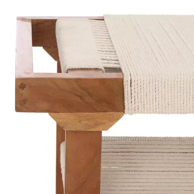 Panca Monaco con ripiano - BCH3703 - Beige Nero/Naturale - Safavieh