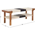 Panca Monaco con ripiano - BCH3703 - Beige Nero/Naturale - Safavieh