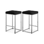 Meridian Furniture,Nicola Black Velvet Stool, Set of 2