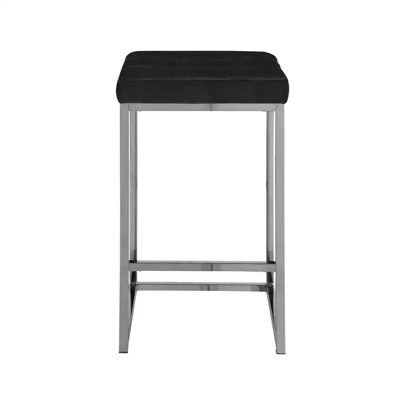 Meridian Furniture, Sgabello Nicola in velluto nero, Set da 2