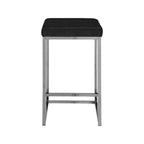 Meridian Furniture, Sgabello Nicola in velluto nero, Set da 2