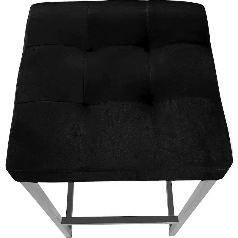 Meridian Furniture, Sgabello Nicola in velluto nero, Set da 2