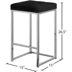 Meridian Furniture, Sgabello Nicola in velluto nero, Set da 2