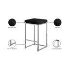 Meridian Furniture, Sgabello Nicola in velluto nero, Set da 2