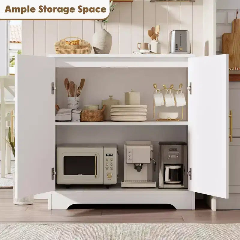 Madia per Porta in Rattan con Ripiani, Mobile Contenitore Moderno a Buffet per Sala da Pranzo, Soggiorno, Ingresso o Cucina