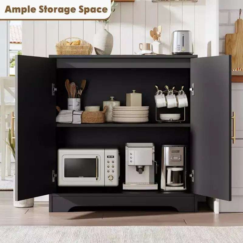 Madia per Porta in Rattan con Ripiani, Mobile Contenitore Moderno a Buffet per Sala da Pranzo, Soggiorno, Ingresso o Cucina