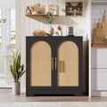Rattan Door Sideboard Cabinet with Shelves, Modern Buffet Storage Console Table for Dining Room, Living Room, Entryway or Kitchen