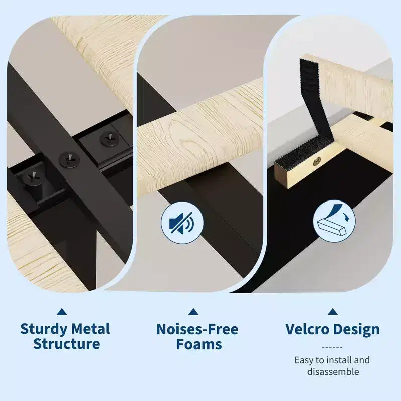 Letto a giorno matrimoniale con cassetti, Struttura letto angolare rivestita in velluto con testiera, Letto moderno per bambini con spondine per soggiorno, camera da letto