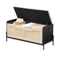 Rattan Storage Ottoman (Rattan + Wood Board + Iron)