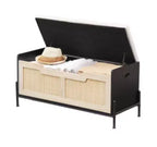 Rattan Storage Ottoman (Rattan + Wood Board + Iron)