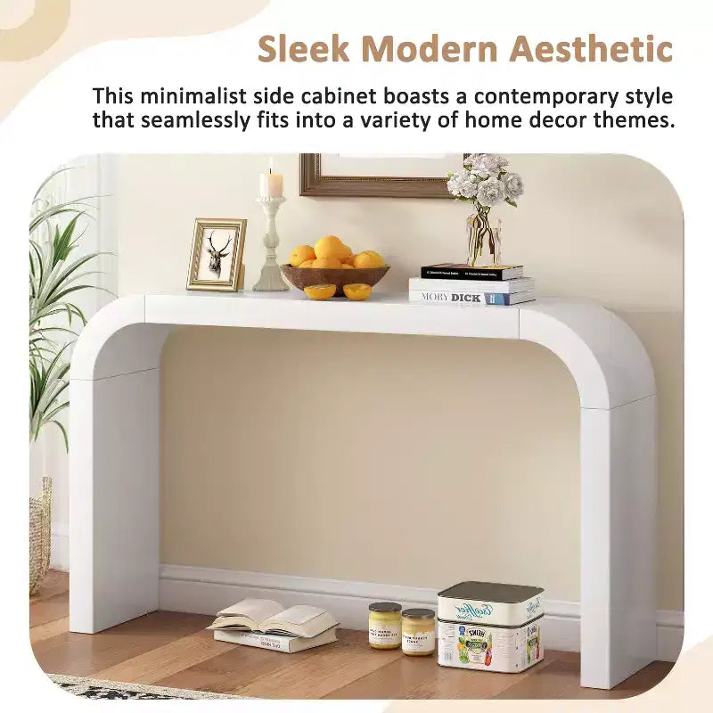 TUYOHW 52 Tavolo Consolle Moderno, Tavolino da Ingresso Sottile con Linee Curve Eleganti, Robusto Tavolino da Divano Stretto per Corridoio, Soggiorno, Ingresso