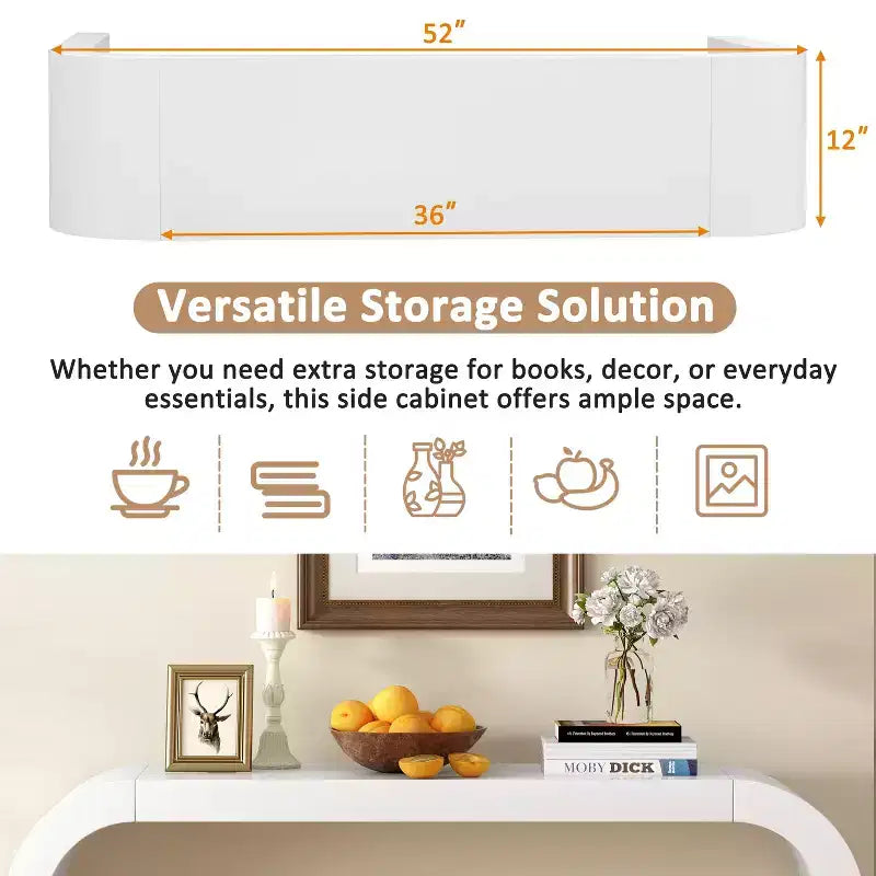 TUYOHW 52 Tavolo Consolle Moderno, Tavolino da Ingresso Sottile con Linee Curve Eleganti, Robusto Tavolino da Divano Stretto per Corridoio, Soggiorno, Ingresso