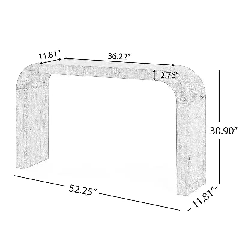 TUYOHW 52 Tavolo Consolle Moderno, Tavolino da Ingresso Sottile con Linee Curve Eleganti, Robusto Tavolino da Divano Stretto per Corridoio, Soggiorno, Ingresso
