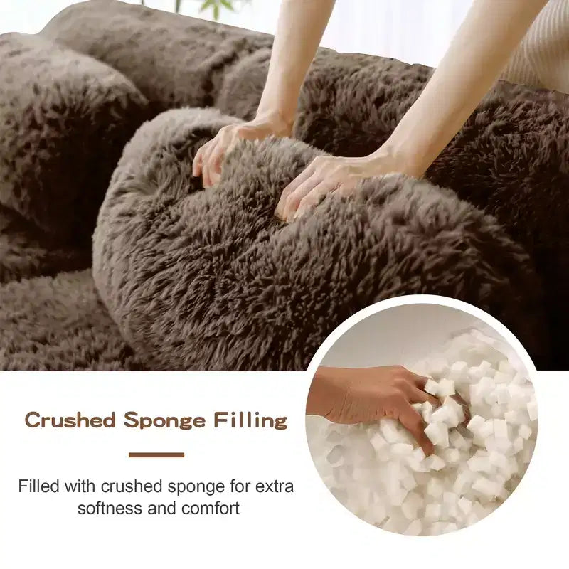 Divano modulare a L in morbido peluche, spugna ad alta densità 32D, fondo antiscivolo, combinazione libera, nessun assemblaggio, connessione a fibbia per salotti