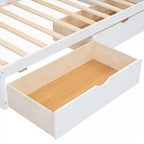 Panca letto singola Clihome con due cassetti portaoggetti, armadietti e porte USB