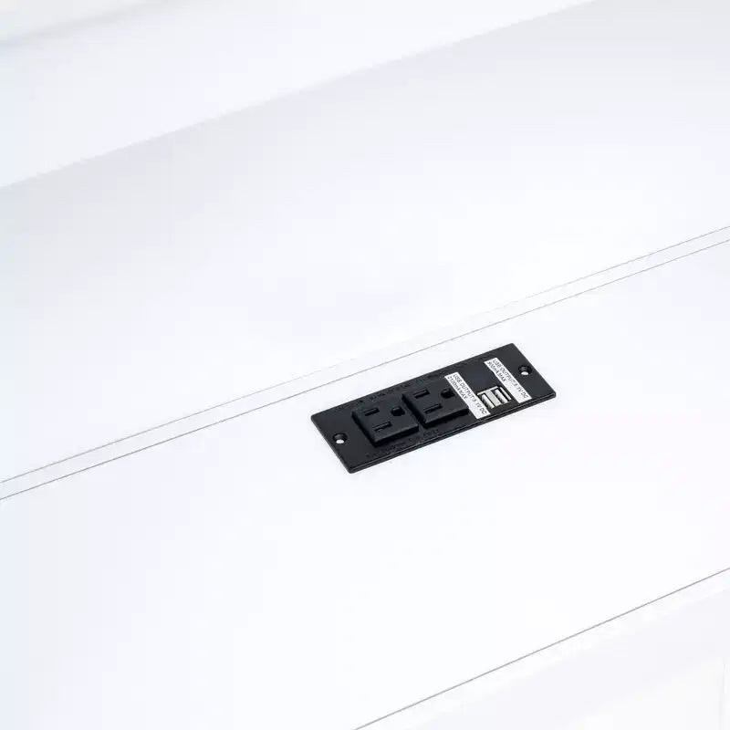 Panca letto singola Clihome con due cassetti portaoggetti, armadietti e porte USB