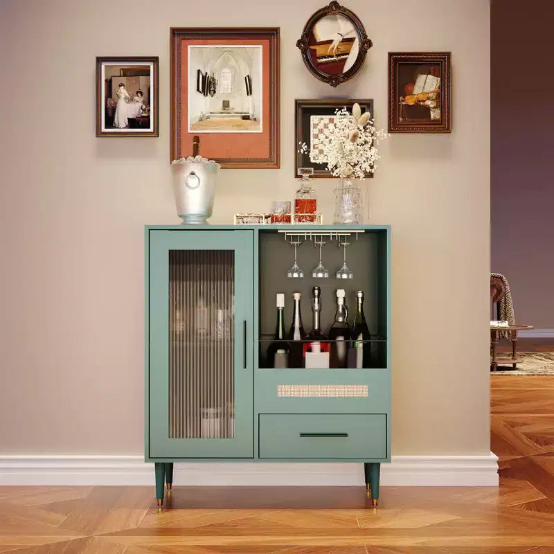 COZONY Madia con Portabottiglie/Portabicchieri, Credenza/Mobile Buffet con Cassetti e Ripiani Regolabili per Sala da Pranzo
