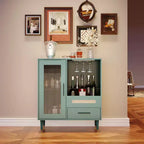 COZONY Madia con Portabottiglie/Portabicchieri, Credenza/Mobile Buffet con Cassetti e Ripiani Regolabili per Sala da Pranzo