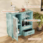 COZONY Madia con Portabottiglie/Portabicchieri, Credenza/Mobile Buffet con Cassetti e Ripiani Regolabili per Sala da Pranzo