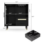 COZONY Madia con Portabottiglie/Portabicchieri, Credenza/Mobile Buffet con Cassetti e Ripiani Regolabili per Sala da Pranzo