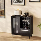 COZONY Madia con Portabottiglie/Portabicchieri, Credenza/Mobile Buffet con Cassetti e Ripiani Regolabili per Sala da Pranzo
