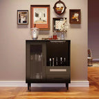 COZONY Madia con Portabottiglie/Portabicchieri, Credenza/Mobile Buffet con Cassetti e Ripiani Regolabili per Sala da Pranzo