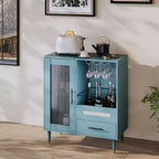 COZONY Madia con Portabottiglie/Portabicchieri, Credenza/Mobile Buffet con Cassetti e Ripiani Regolabili per Sala da Pranzo