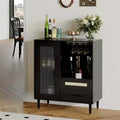 COZONY Storage Sideboard with Glass Racks, Buffet Cabinet w/ Drawer & Adjustable Shelves for Dining Room