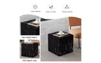 Tavolino da caffè in MDF con texture naturale TUYOHW, Tavolino centrale di facile montaggio per soggiorno, Tavolino d'accento di lusso per soggiorno, Tavolino a cubo