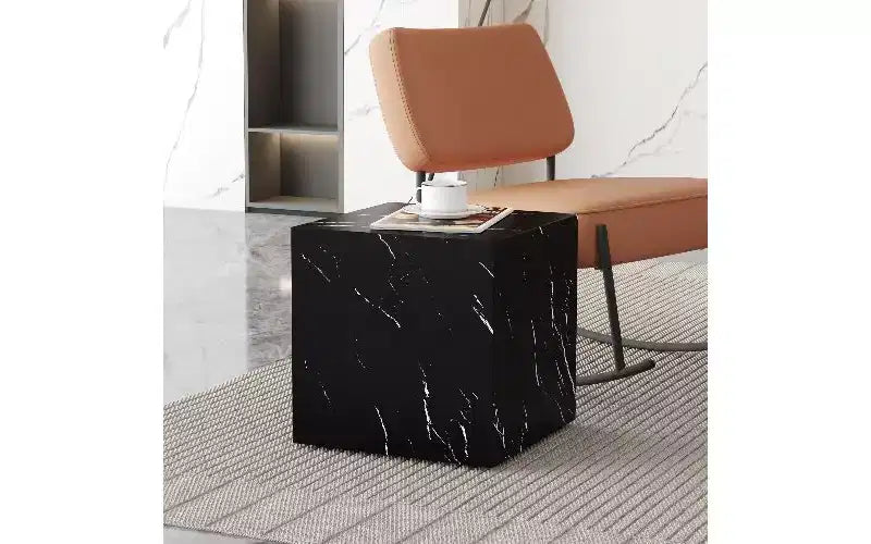 Tavolino da caffè in MDF con texture naturale TUYOHW, Tavolino centrale di facile montaggio per soggiorno, Tavolino d'accento di lusso per soggiorno, Tavolino a cubo