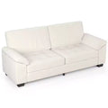 90 Velvet 3-Seater Sofa  Oversized Beige Loveseat with Button Tufting, Plush Armrests & Spacious Seating for Living Room