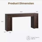 Consolle Extra-Lunga da 70" con Tavolo da Divano in Legno per Dietro il Divano, Ingresso, Foyer e Corridoio