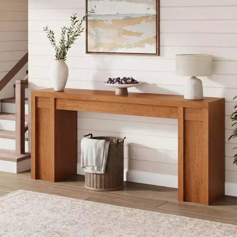 Consolle Extra-Lunga da 70" con Tavolo da Divano in Legno per Dietro il Divano, Ingresso, Foyer e Corridoio