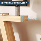 Tavolo da divano a 2 ripiani con mensole aperte, consolle stretta da 140 cm in stile rustico, tavolo d'ingresso industriale in legno