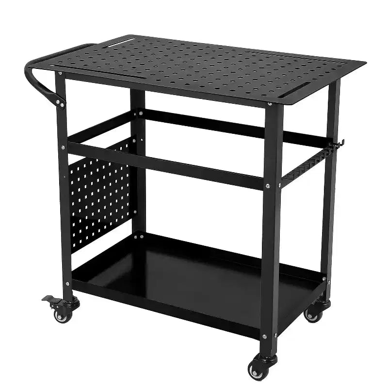 Welding Table, Heavy Duty Welding Table 36X24  Steel Bench with Wheels, Storage & Pegboard Portable for Hobbyist Workshop