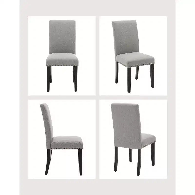 COZONY Sedie da pranzo imbottite Parsons, sedia laterale in tessuto di lino con gambe in legno per sala da pranzo, cucina, ristorante, soggiorno