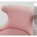 TUYOHW Poltrona Accent in Velluto, Sedia Imbottita Rosa con Rivetti, Bottoni Trapuntati, Gambe in Legno Massello di Hevea, Poltrona per Soggiorno, Ufficio Domestico
