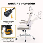Sedia da ufficio ergonomica con braccioli ribaltabili e supporto lombare, sedia da gaming con seduta ampia per studio/camera da letto/ufficio domestico